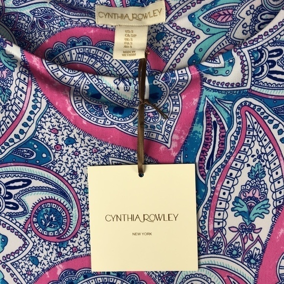 New Cynthia Rowley Paisley Print Beautiful Floral Dress With Pockets - Picture 2 of 13